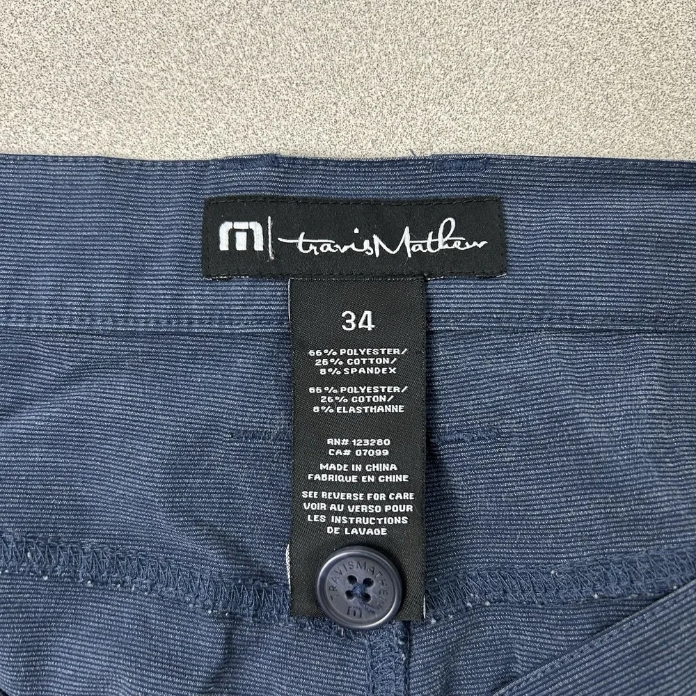 Travis Mathew Pants Mens 34x31 Blue Performance 5-Pocket Golf Stretch IMQ534‎